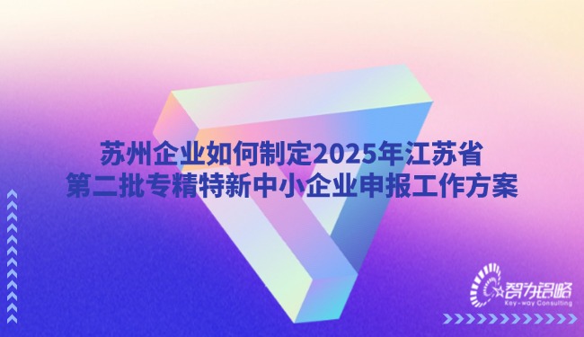 蘇州企業(yè)如何制定2025年江蘇省*二批專(zhuān)精特新中小企業(yè)申報(bào)工作方案.jpg